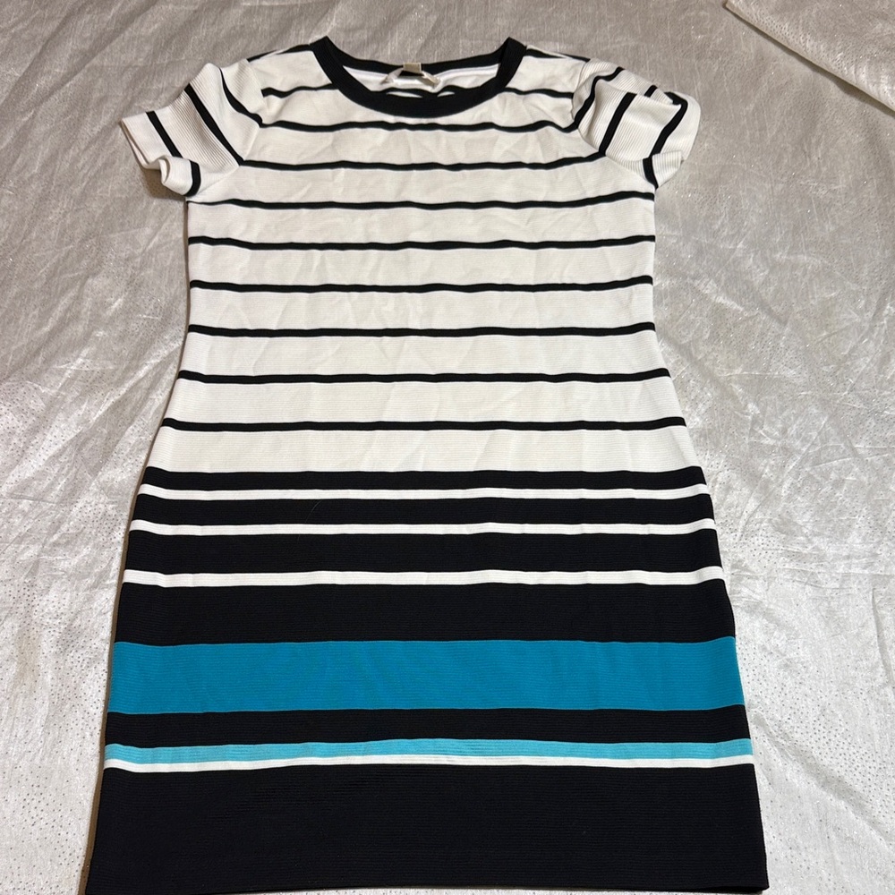 Michael  lord Striped Black and Blue Women's Dress size M